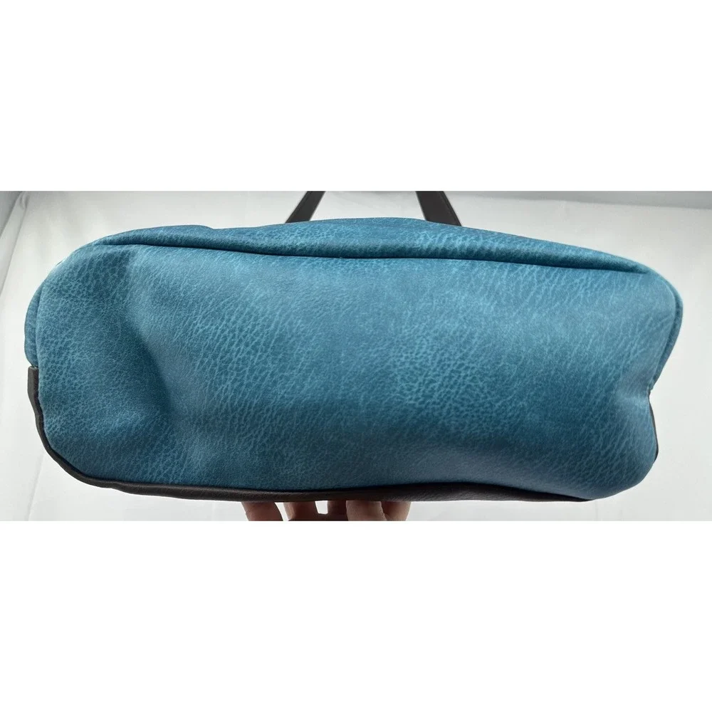 Montana West Hobo Handbag Turquoise & Brown Shoulder Purse‎ Zipper EUC Women's